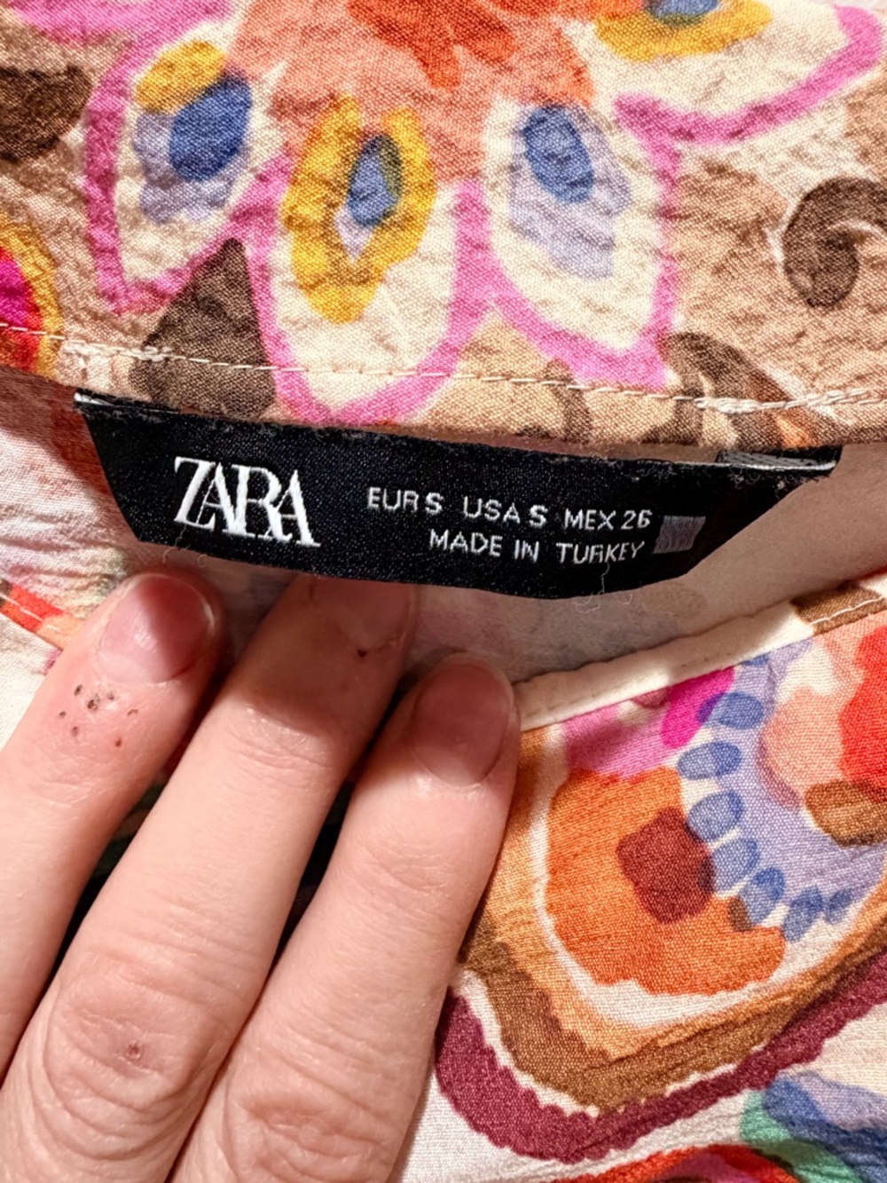 Zara boho resort casual matching set printed crop top wide leg pants small - Picture 12 of 13